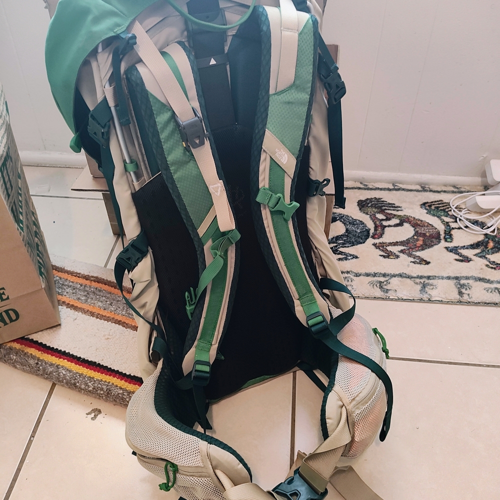 The North Face Green and Tan Hiking Backpack - Picture 6 of 6